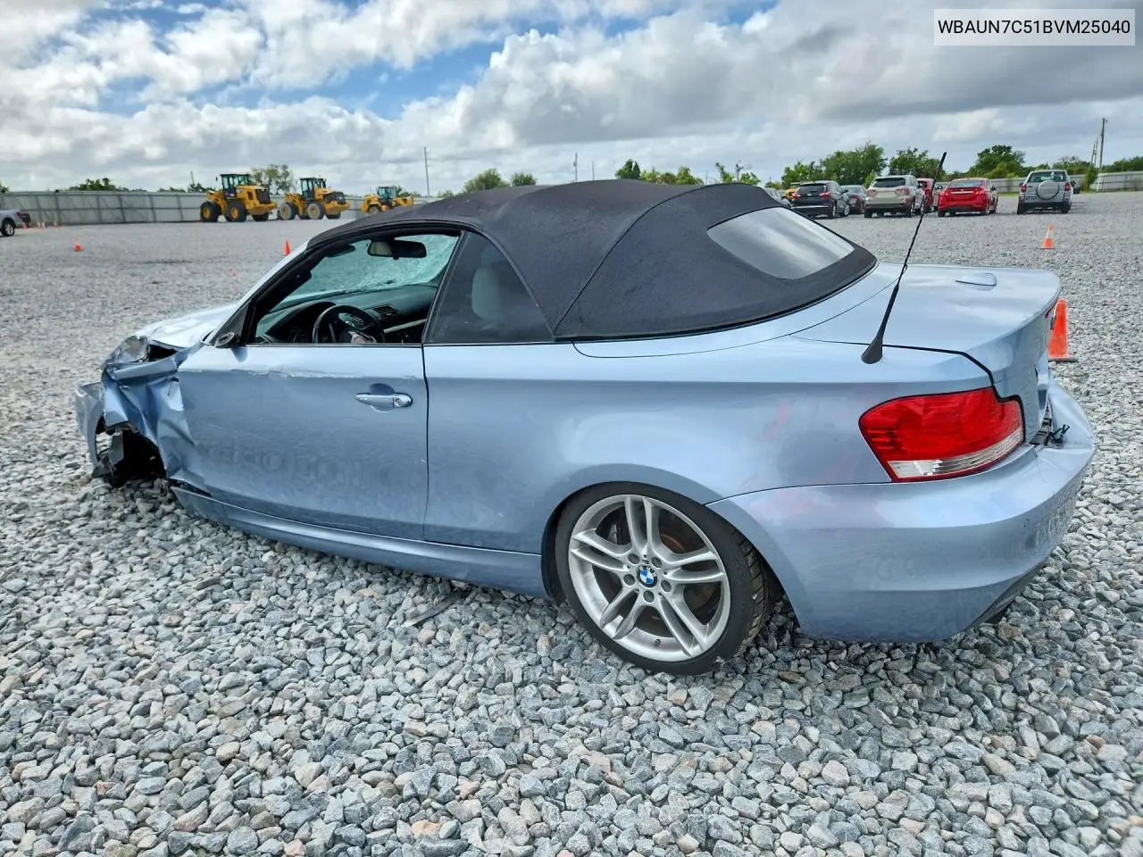 2011 BMW 135 I VIN: WBAUN7C51BVM25040 Lot: 49371656