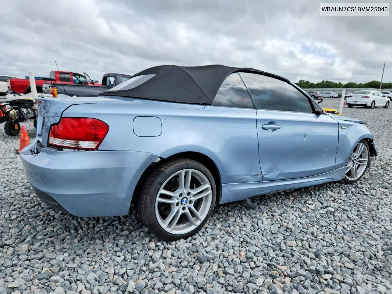2011 BMW 135 I VIN: WBAUN7C51BVM25040 Lot: 49371656