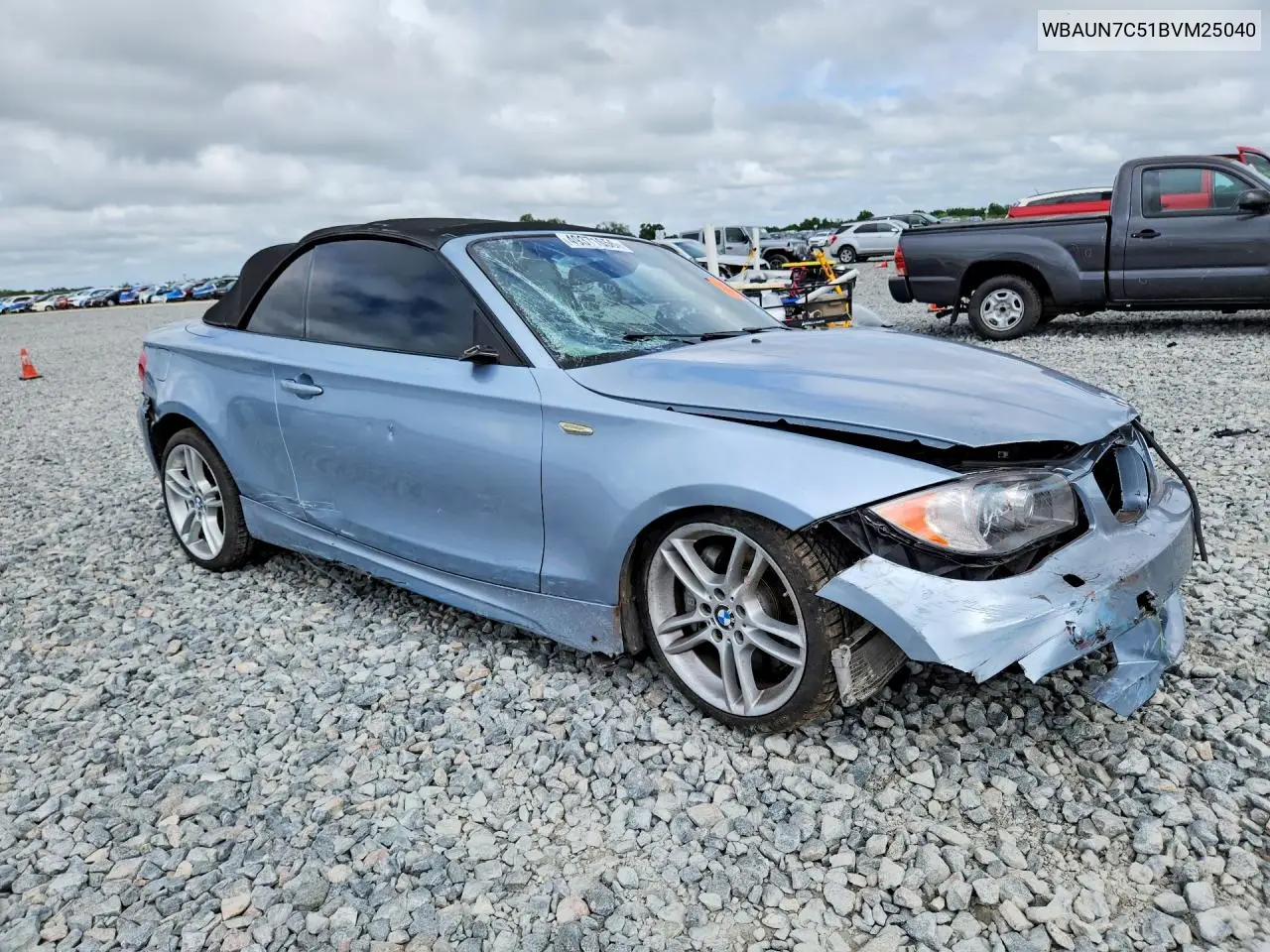2011 BMW 135 I VIN: WBAUN7C51BVM25040 Lot: 49371656