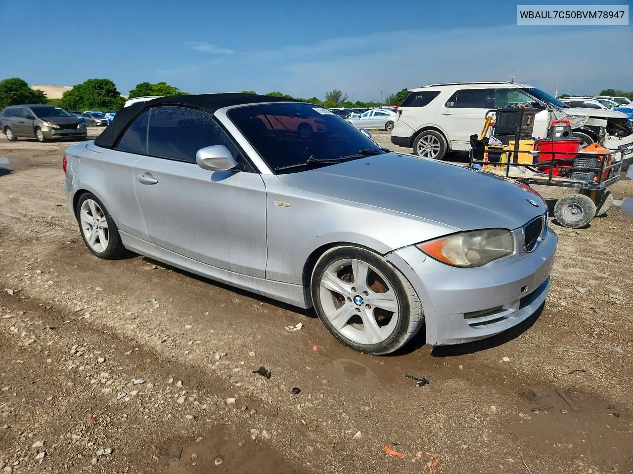 2011 BMW 128 I VIN: WBAUL7C50BVM78947 Lot: 61560606
