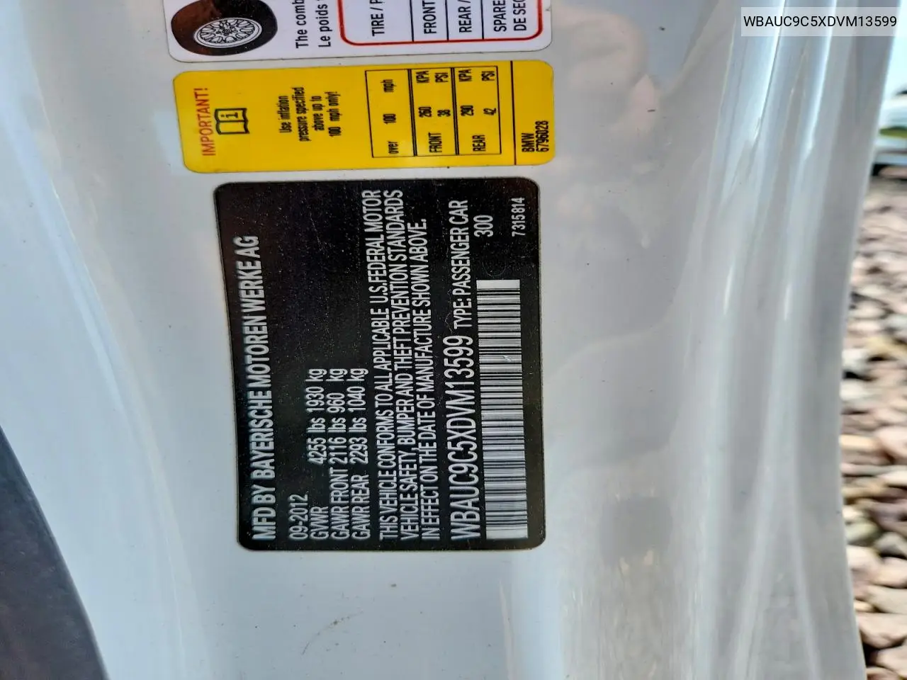 2013 BMW 135 I VIN: WBAUC9C5XDVM13599 Lot: 53748186