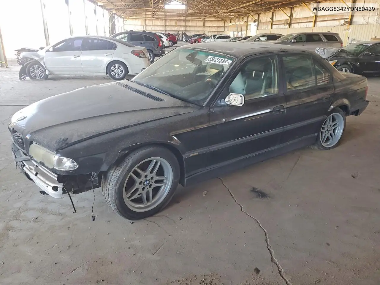2000 BMW 740 I Automatic VIN: WBAGG8342YDN80439 Lot: 55021386