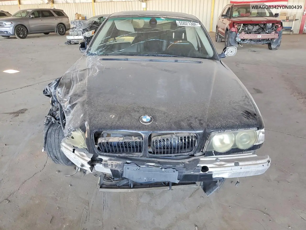 2000 BMW 740 I Automatic VIN: WBAGG8342YDN80439 Lot: 55021386