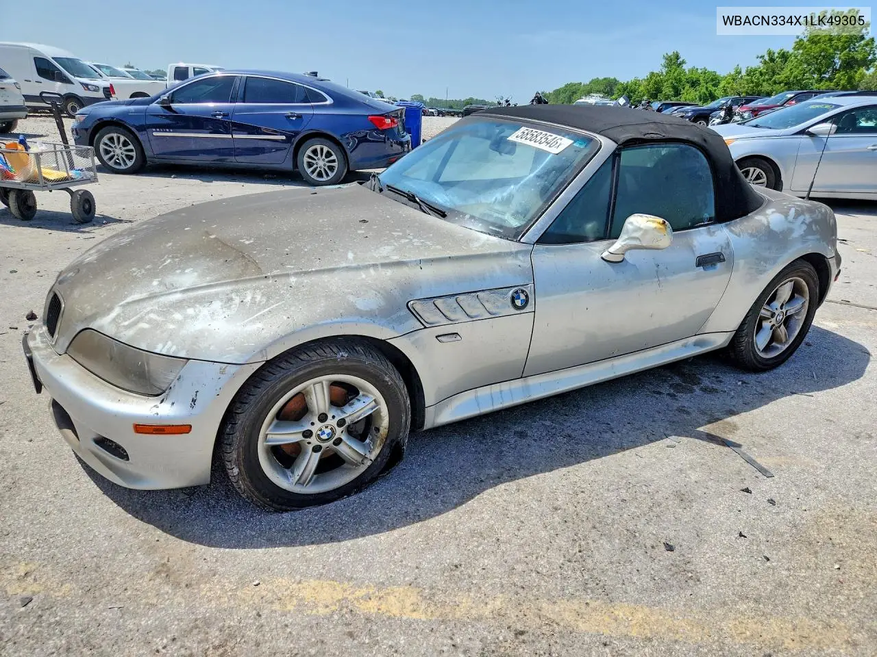 2001 BMW Z3 2.5 VIN: WBACN334X1LK49305 Lot: 58583546
