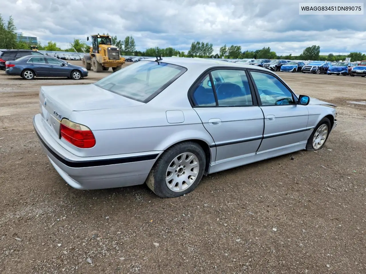 2001 BMW 740 I Automatic VIN: WBAGG83451DN89075 Lot: 61888886