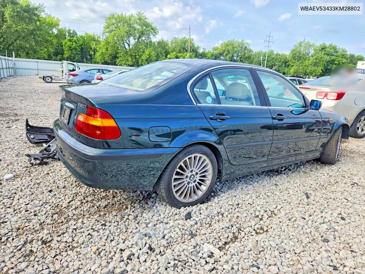 2003 BMW 330 I VIN: WBAEV53433KM28802 Lot: 62096686