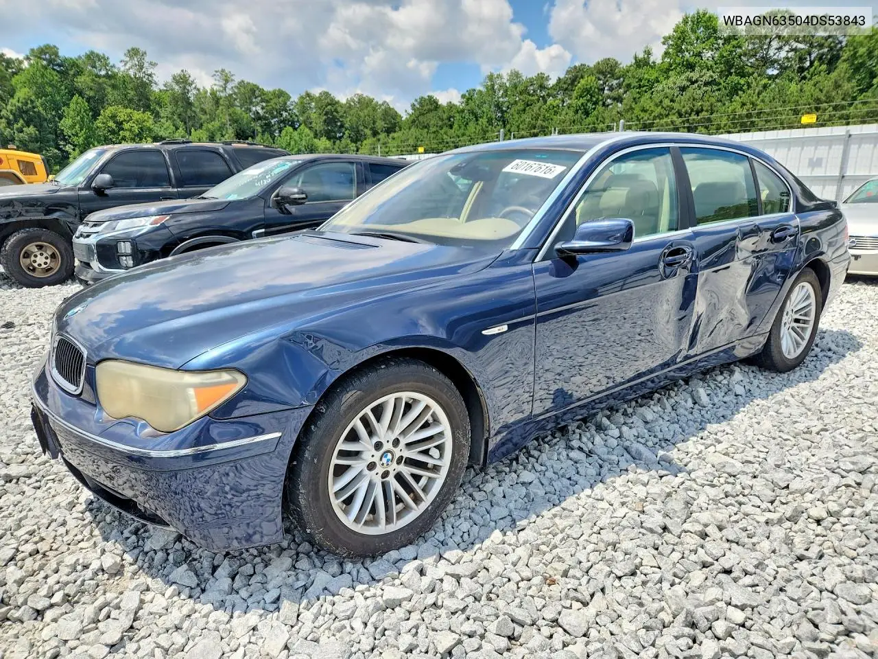 2004 BMW 745 Li VIN: WBAGN63504DS53843 Lot: 60167616