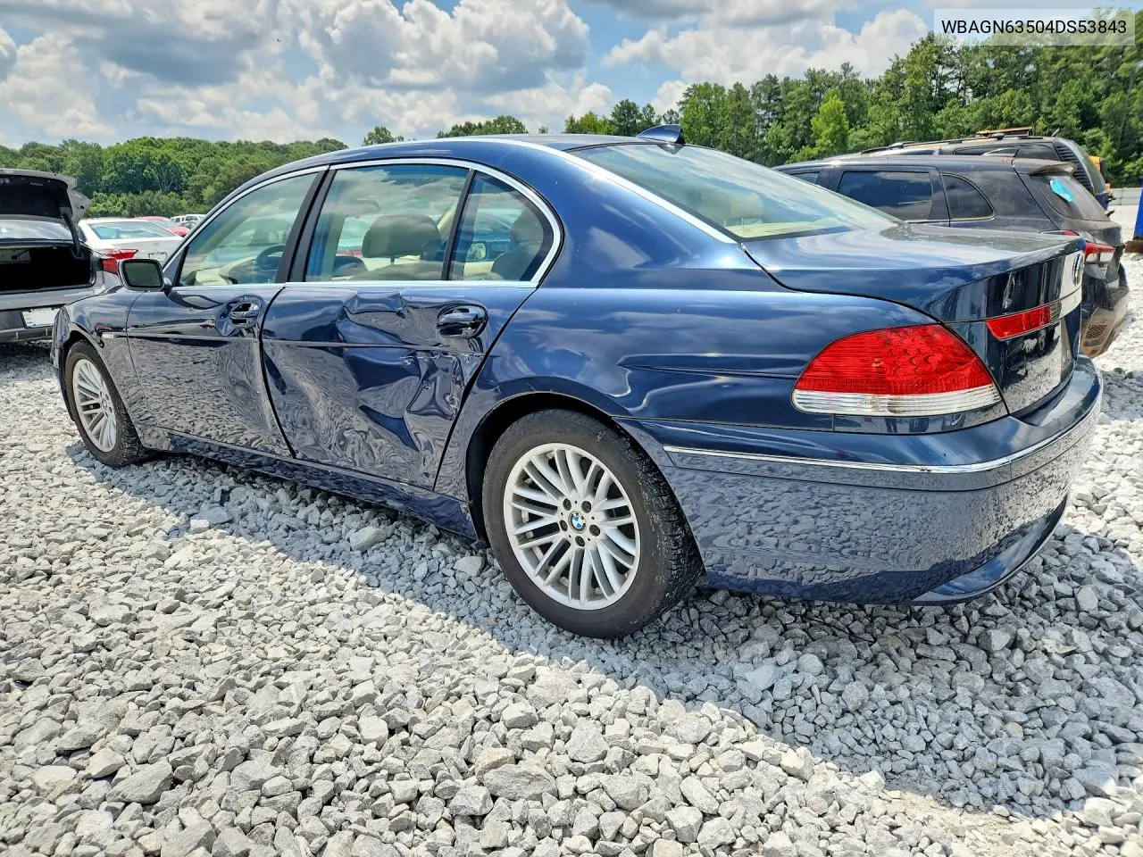 2004 BMW 745 Li VIN: WBAGN63504DS53843 Lot: 60167616
