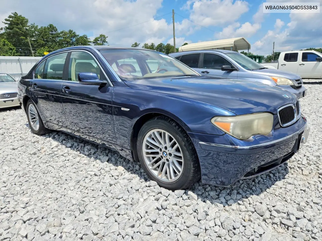 2004 BMW 745 Li VIN: WBAGN63504DS53843 Lot: 60167616
