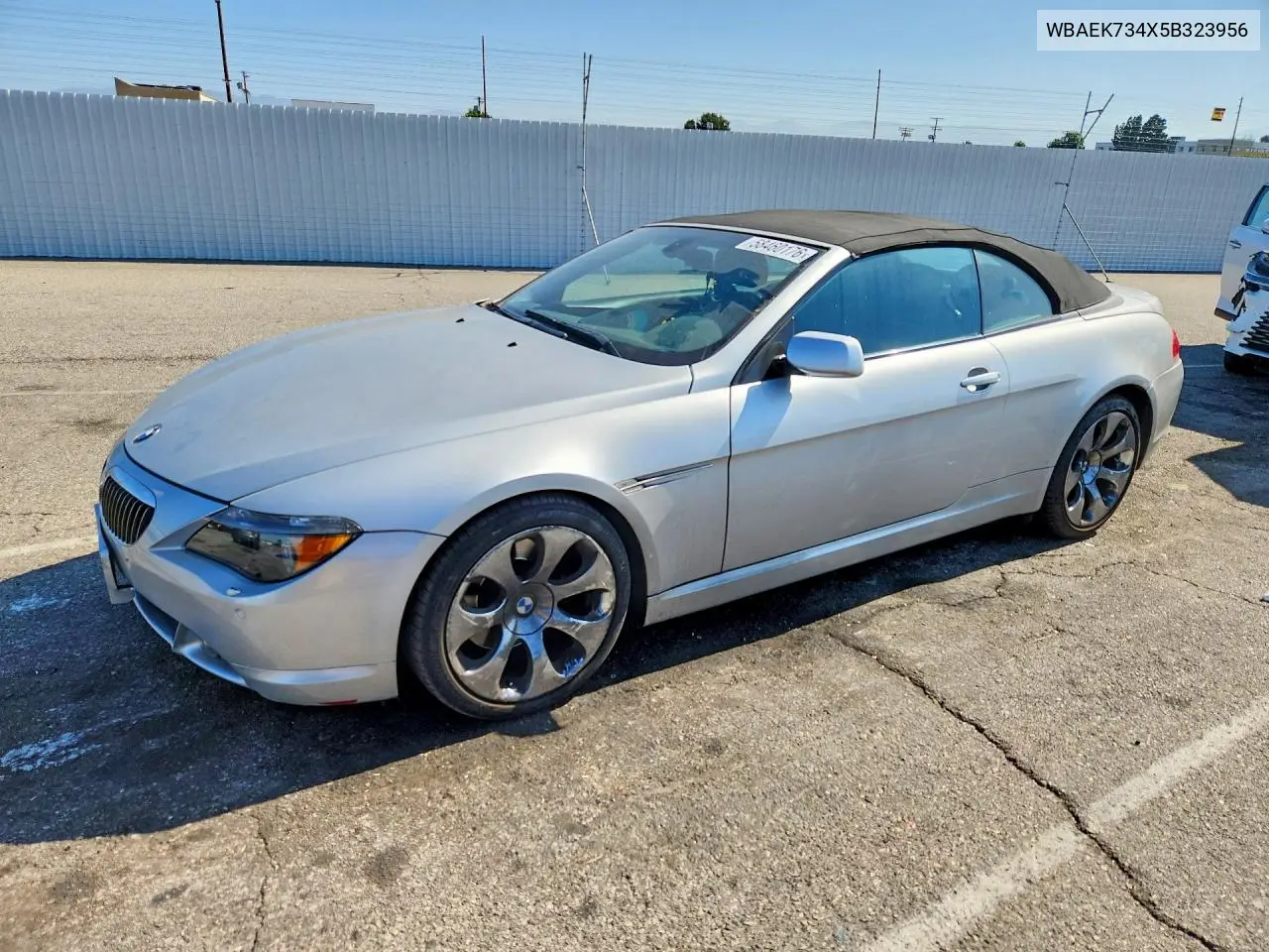 2005 BMW 645 Ci Automatic VIN: WBAEK734X5B323956 Lot: 58460176
