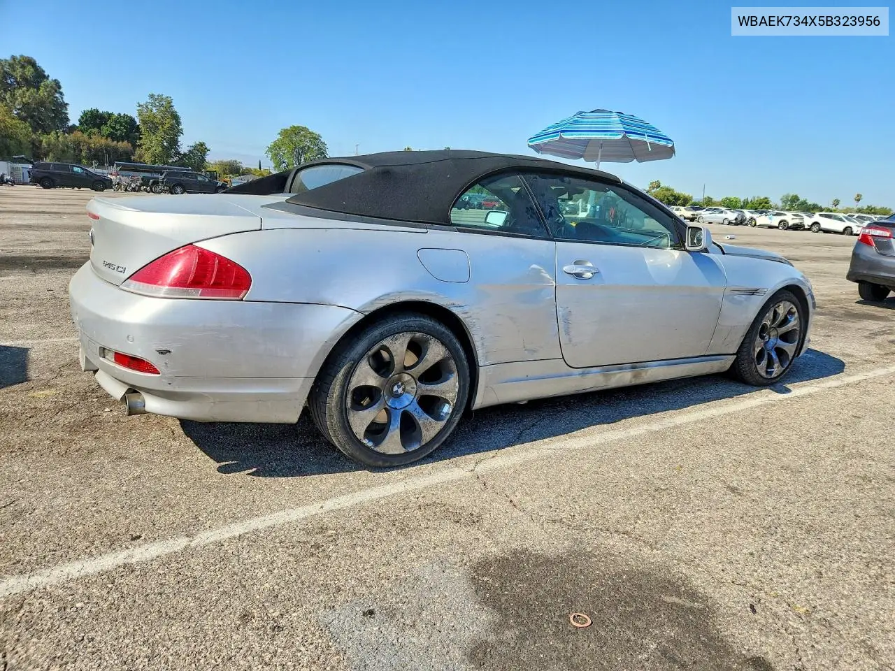 2005 BMW 645 Ci Automatic VIN: WBAEK734X5B323956 Lot: 58460176
