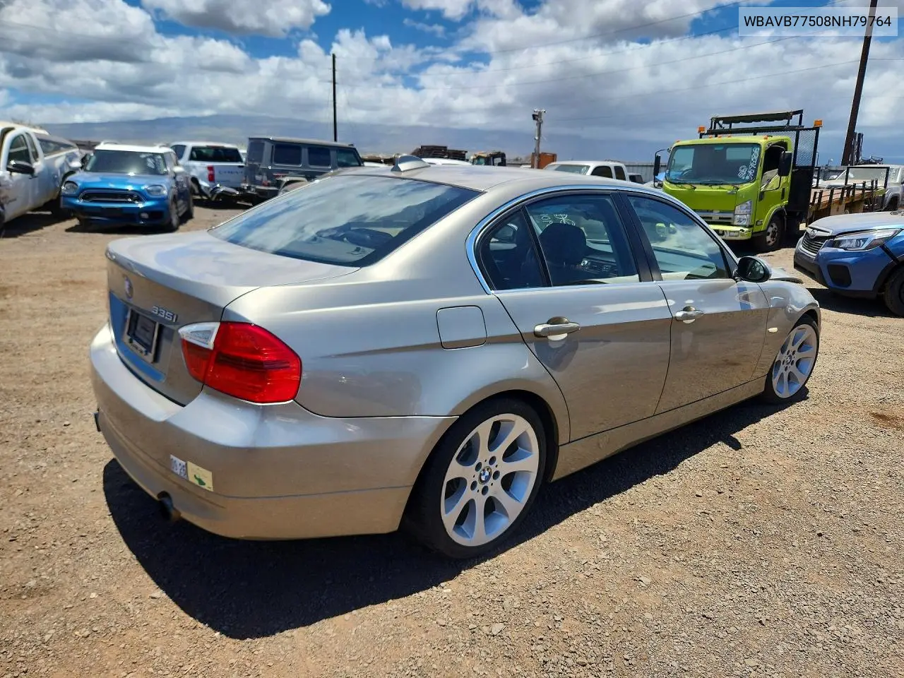 2008 BMW 335 I VIN: WBAVB77508NH79764 Lot: 60900716