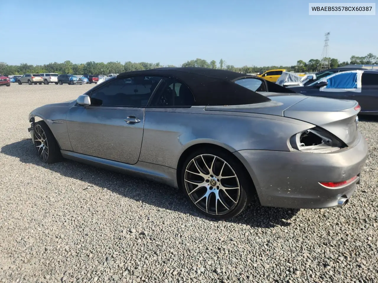 2008 BMW 650 I VIN: WBAEB53578CX60387 Lot: 61764446