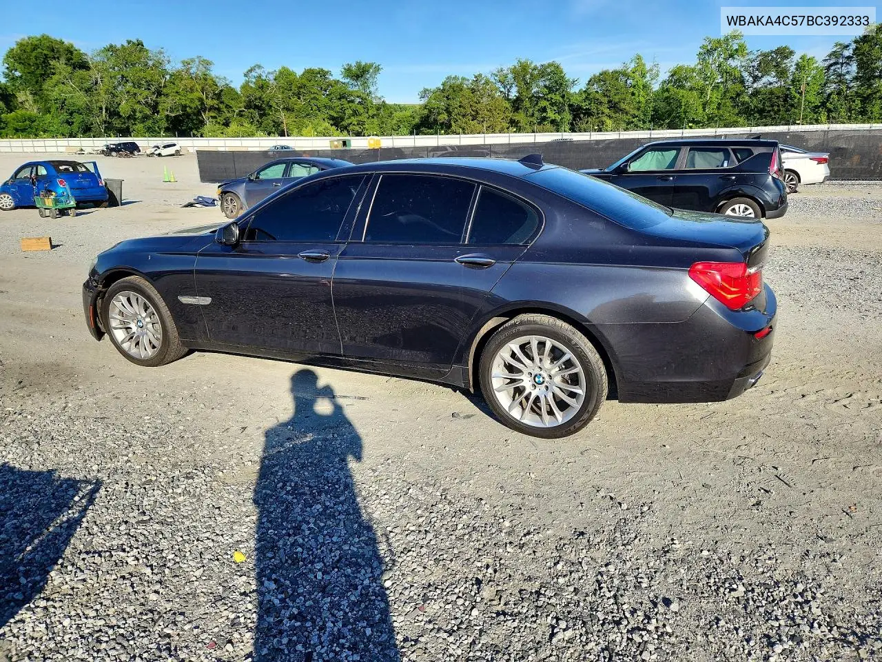 2011 BMW 740 I VIN: WBAKA4C57BC392333 Lot: 58295226