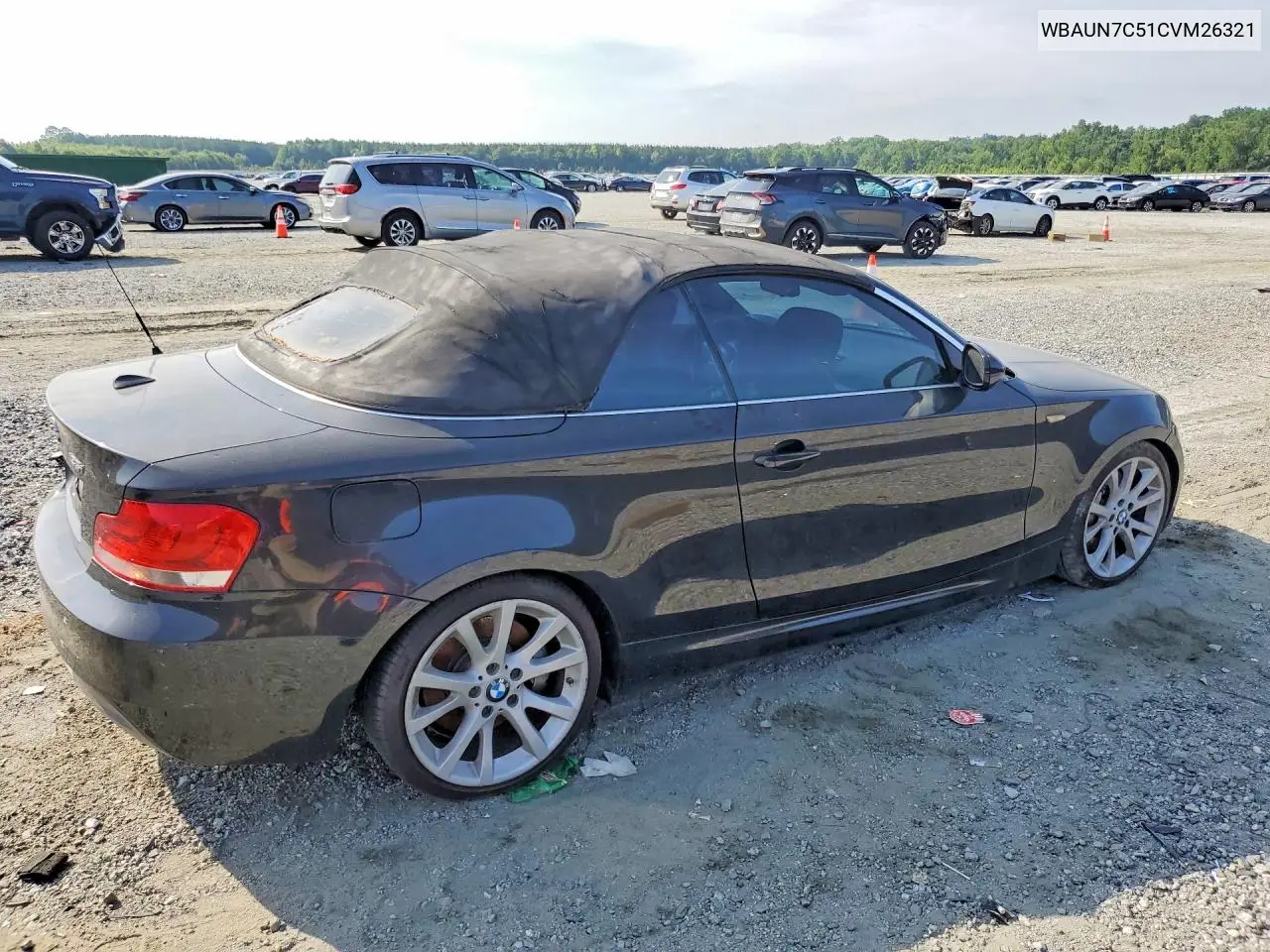 2012 BMW 135 I VIN: WBAUN7C51CVM26321 Lot: 59915546