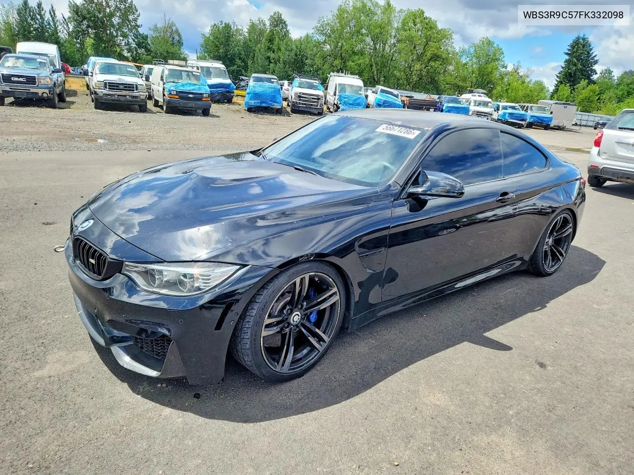 2015 BMW M4 VIN: WBS3R9C57FK332098 Lot: 56671286