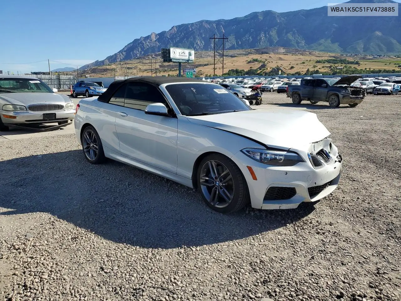 2015 BMW 228 I VIN: WBA1K5C51FV473885 Lot: 56697936