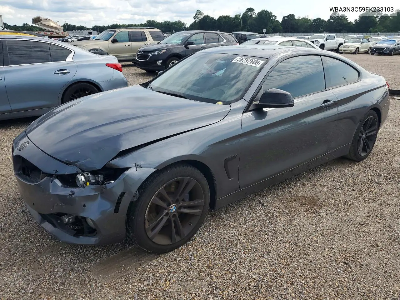2015 BMW 4 Series VIN: WBA3N3C59FK233103 Lot: 58797686