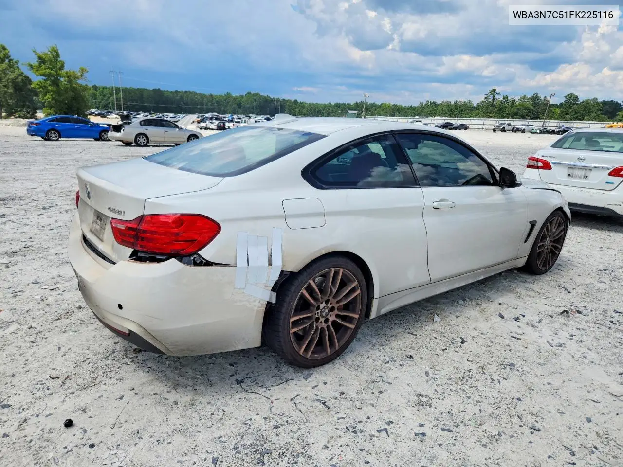 2015 BMW 428 I VIN: WBA3N7C51FK225116 Lot: 60807396