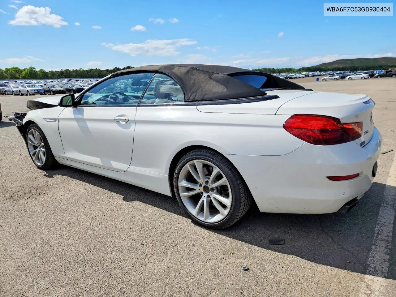 2016 BMW 650 Xi VIN: WBA6F7C53GD930404 Lot: 54904756