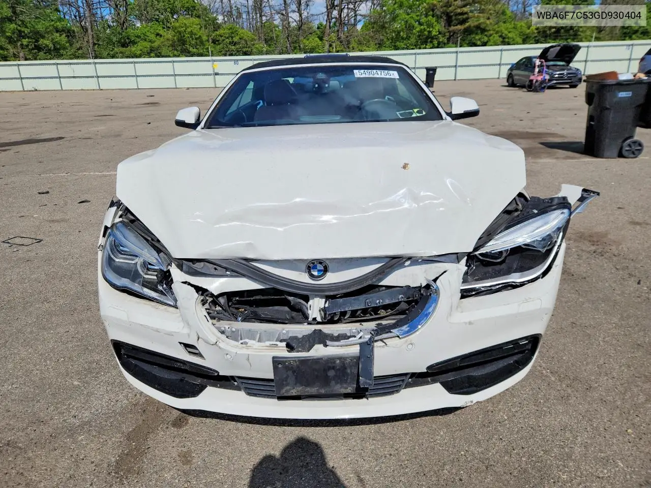 2016 BMW 650 Xi VIN: WBA6F7C53GD930404 Lot: 54904756