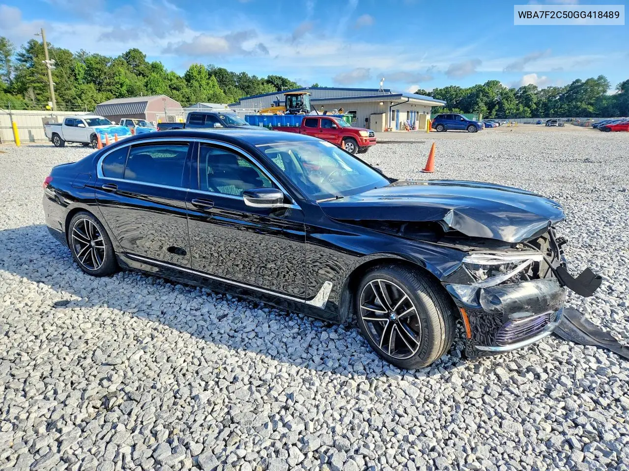 2016 BMW 750 Xi VIN: WBA7F2C50GG418489 Lot: 57658936