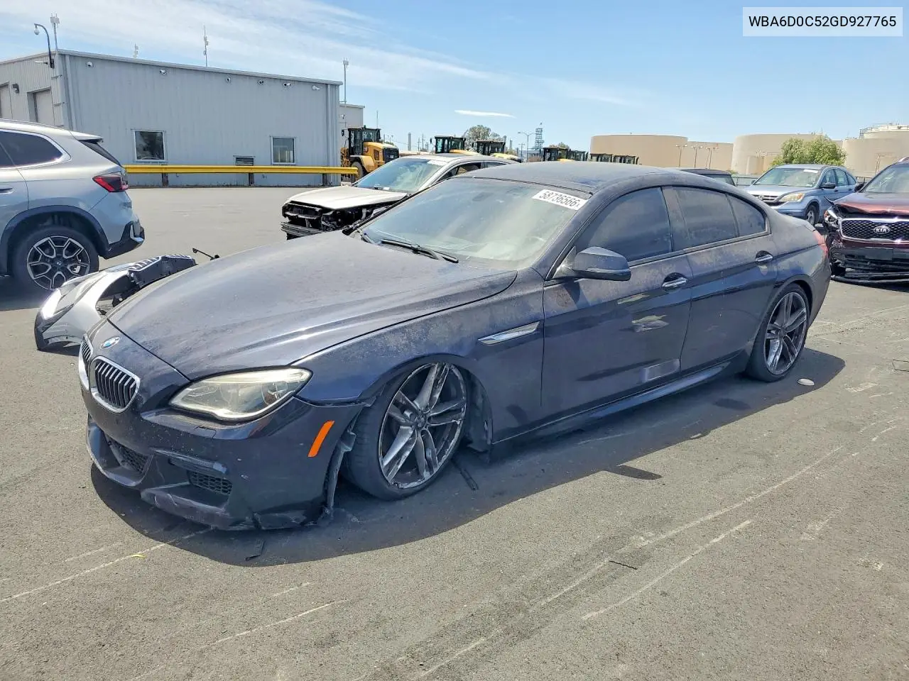 2016 BMW 640 I Gran Coupe VIN: WBA6D0C52GD927765 Lot: 58736566