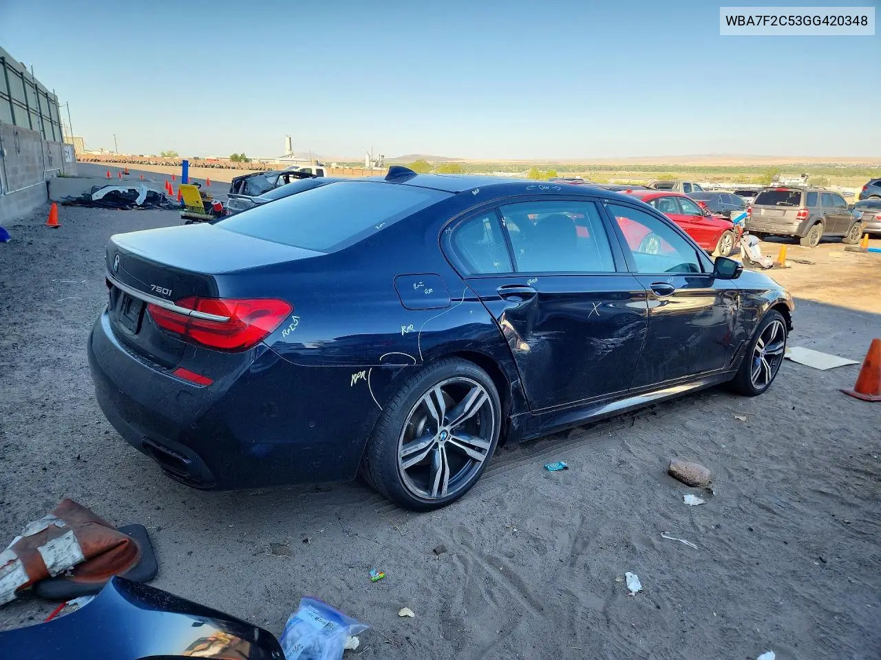 2016 BMW 750 Xi VIN: WBA7F2C53GG420348 Lot: 59382056