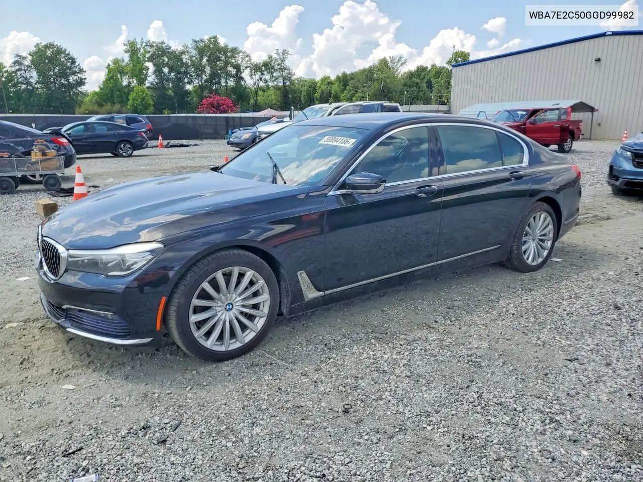 2016 BMW 740 I VIN: WBA7E2C50GGD99982 Lot: 59894186