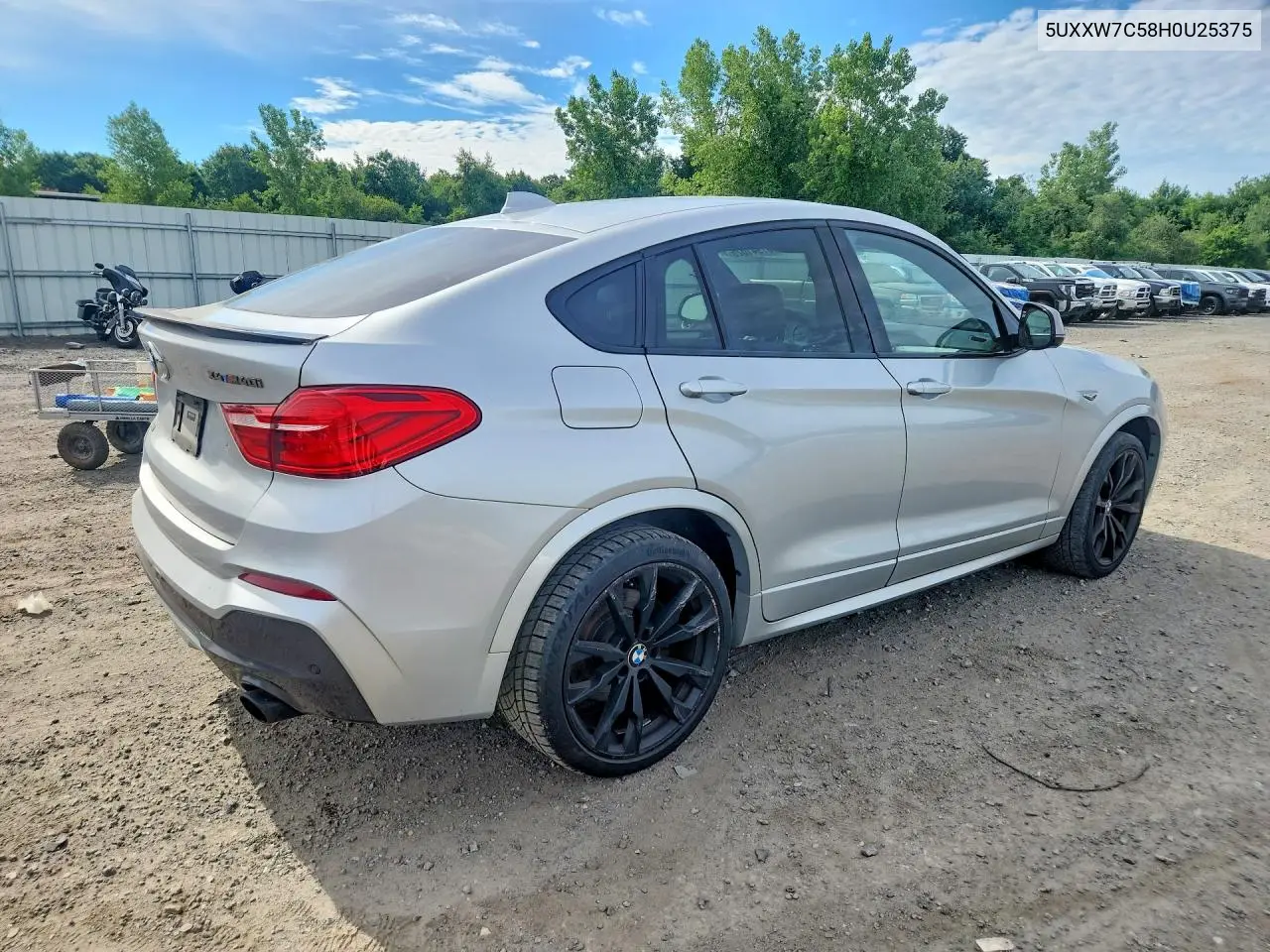 2017 BMW X4 xDrivem40I VIN: 5UXXW7C58H0U25375 Lot: 57941026