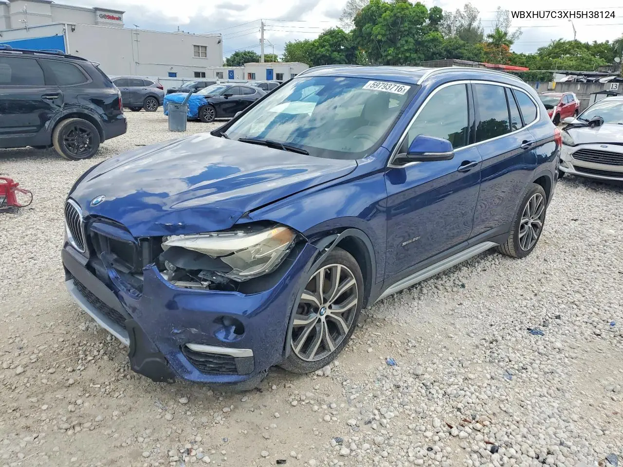 2017 BMW X1 Sdrive28I VIN: WBXHU7C3XH5H38124 Lot: 59793716