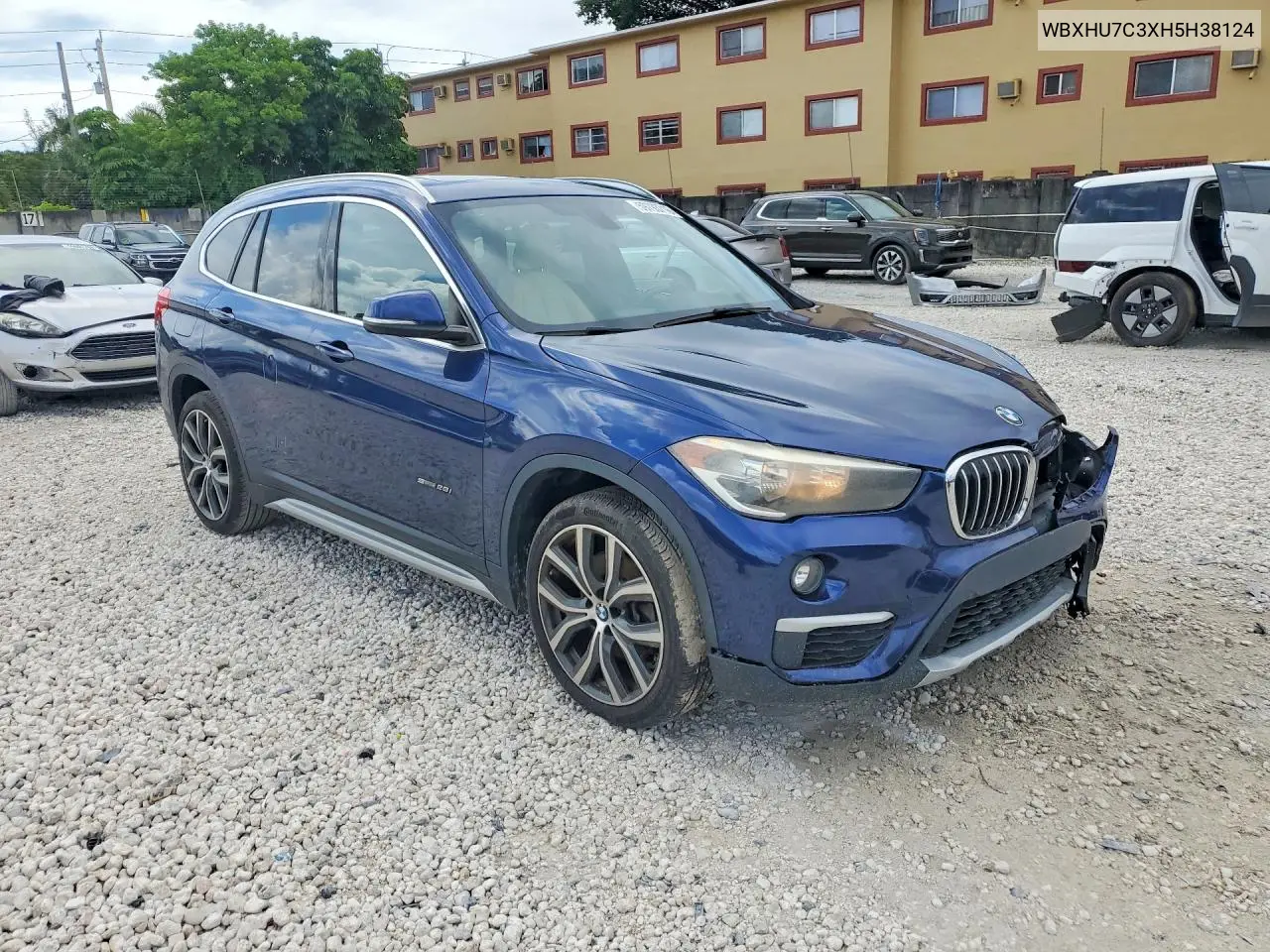 2017 BMW X1 Sdrive28I VIN: WBXHU7C3XH5H38124 Lot: 59793716