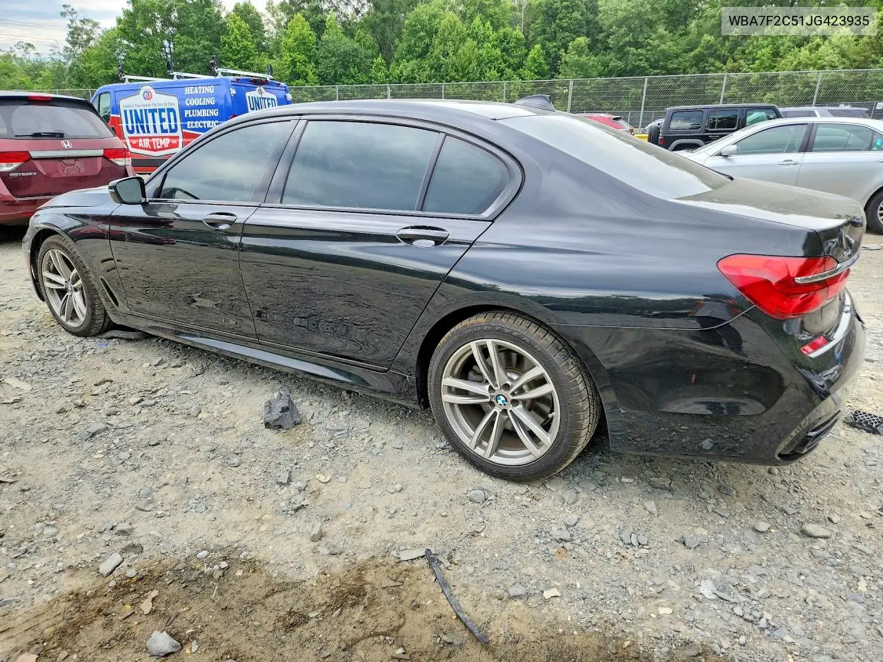 2018 BMW 750 Xi VIN: WBA7F2C51JG423935 Lot: 57632776