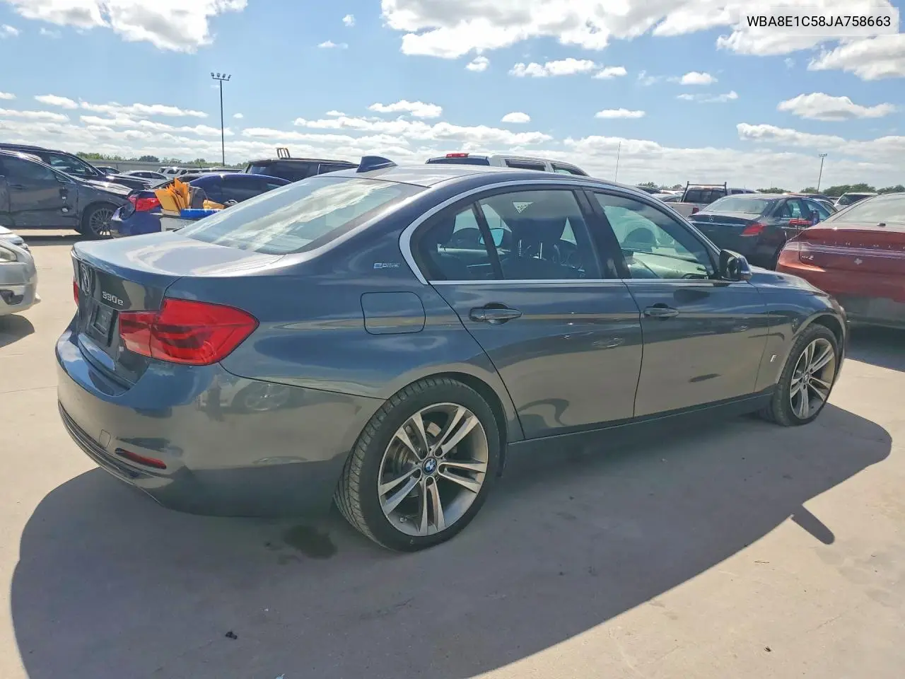 2018 BMW 330E VIN: WBA8E1C58JA758663 Lot: 57713026