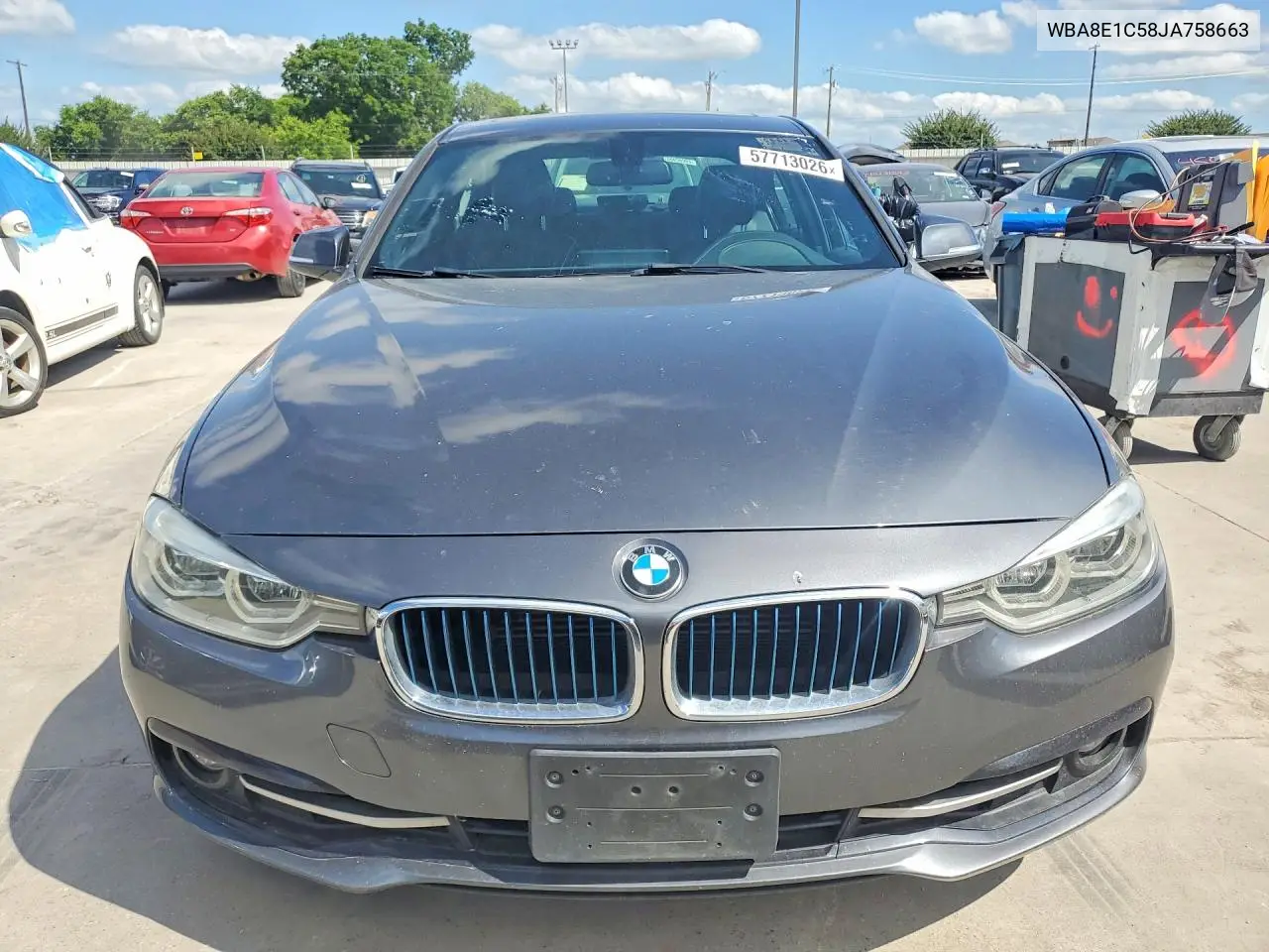 2018 BMW 330E VIN: WBA8E1C58JA758663 Lot: 57713026