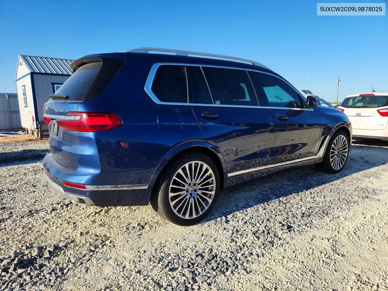 2020 BMW X7 xDrive40I VIN: 5UXCW2C09L9B78025 Lot: 52995256