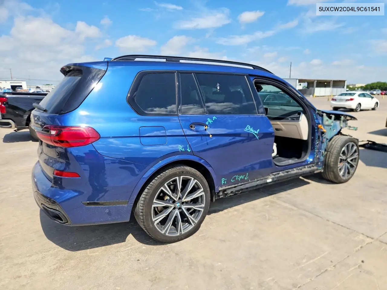 2020 BMW X7 xDrive40I VIN: 5UXCW2C04L9C61541 Lot: 57650696