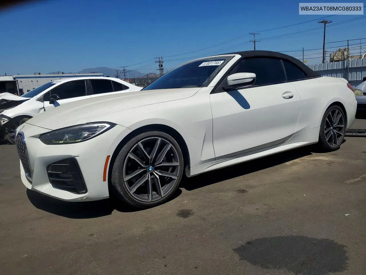 2021 BMW 430I VIN: WBA23AT08MCG80333 Lot: 57031766