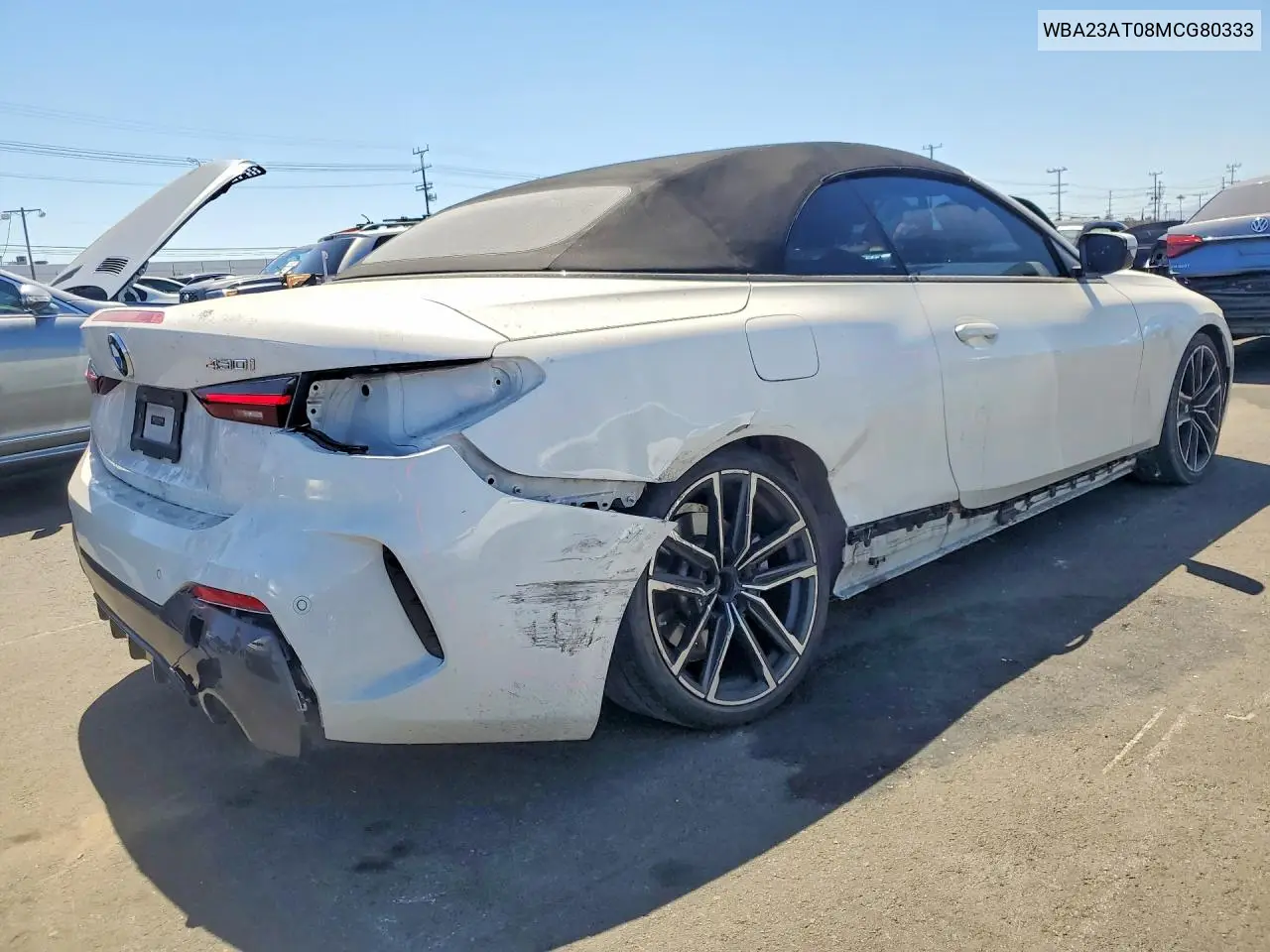 2021 BMW 430I VIN: WBA23AT08MCG80333 Lot: 57031766