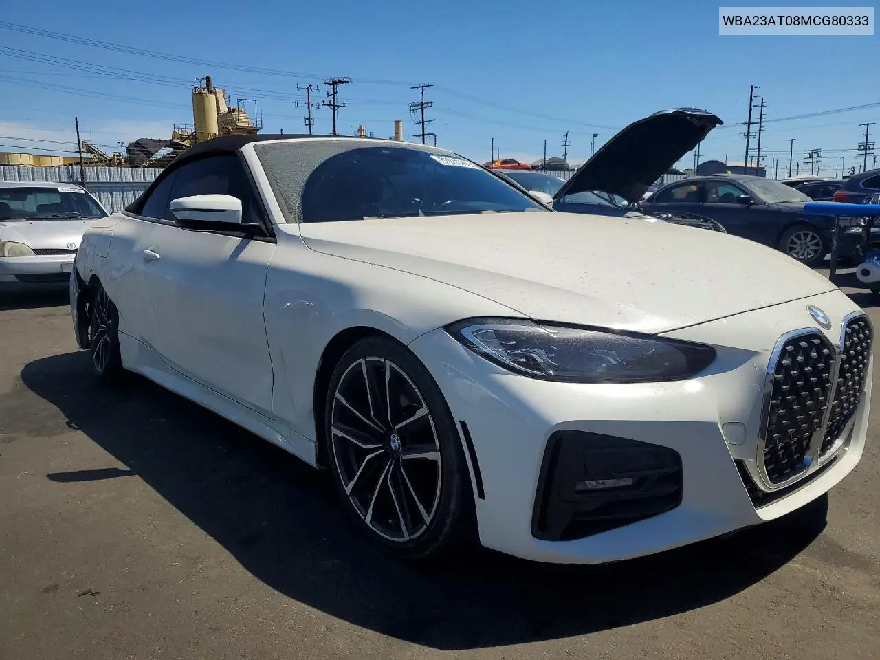 2021 BMW 430I VIN: WBA23AT08MCG80333 Lot: 57031766