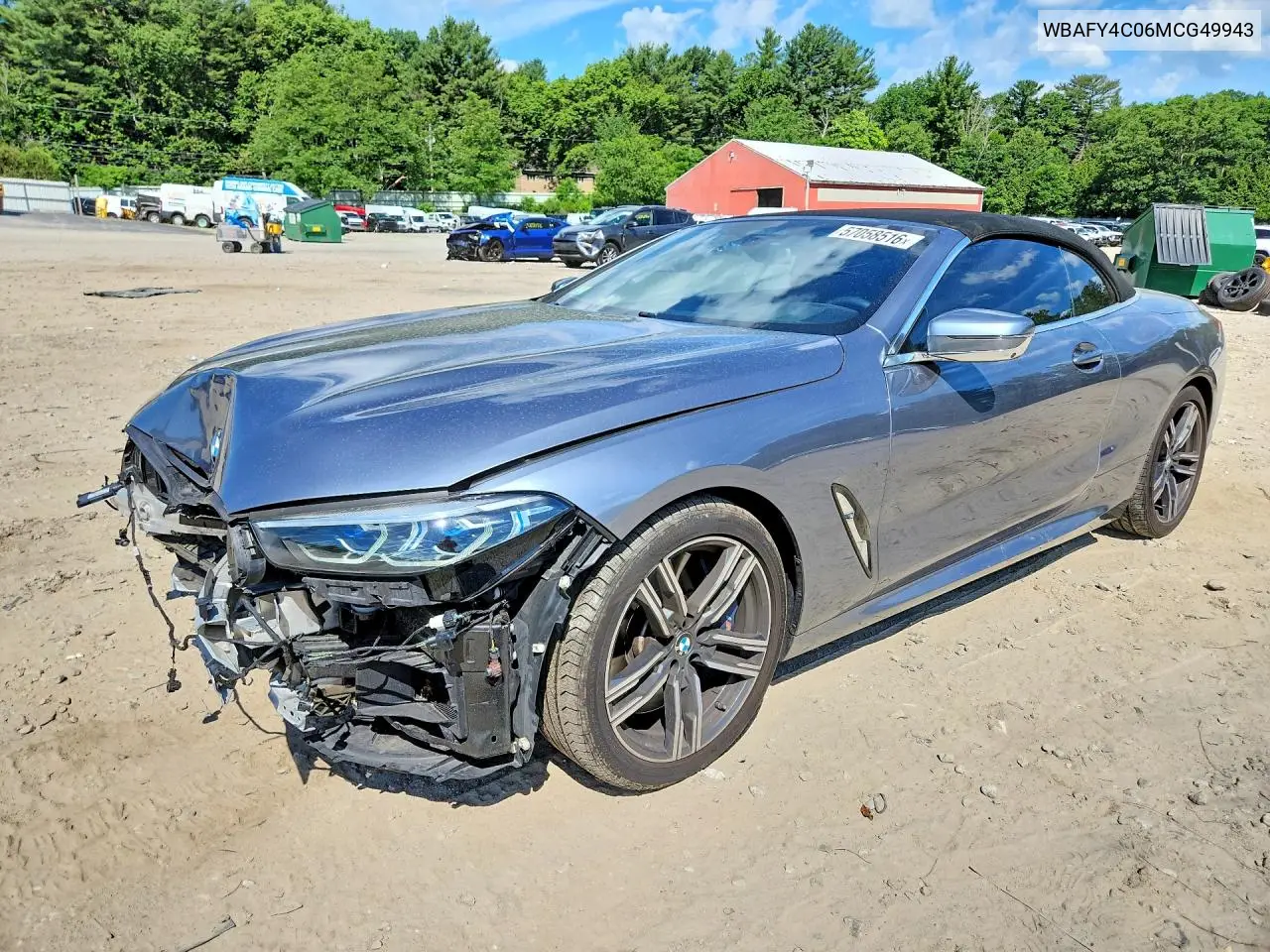2021 BMW M850Xi VIN: WBAFY4C06MCG49943 Lot: 57058516