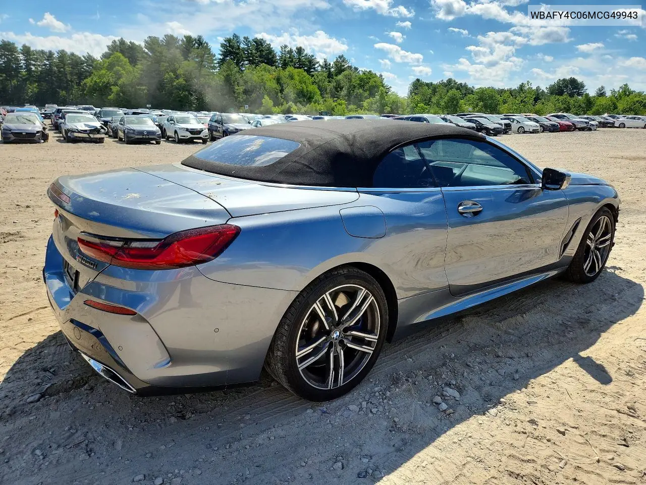 2021 BMW M850Xi VIN: WBAFY4C06MCG49943 Lot: 57058516