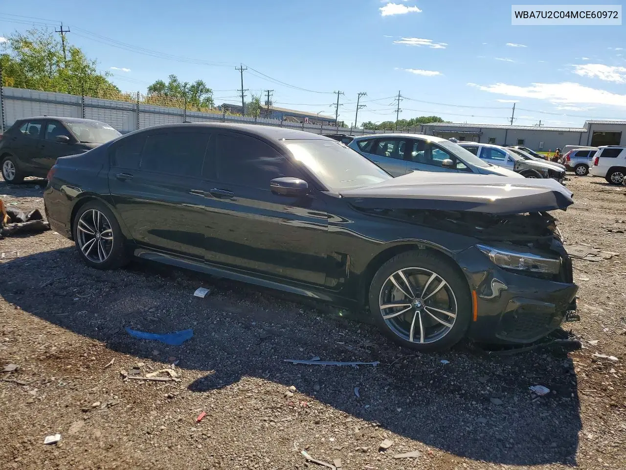 2021 BMW 750 Xi VIN: WBA7U2C04MCE60972 Lot: 57566136