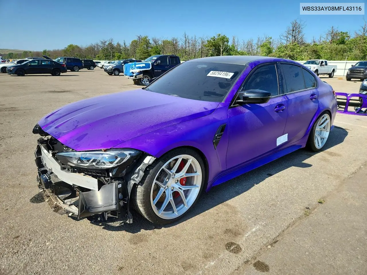 2021 BMW M3 Competition VIN: WBS33AY08MFL43116 Lot: 58294196
