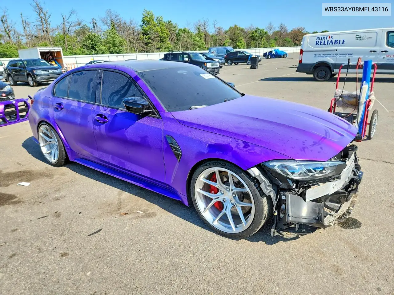 2021 BMW M3 Competition VIN: WBS33AY08MFL43116 Lot: 58294196