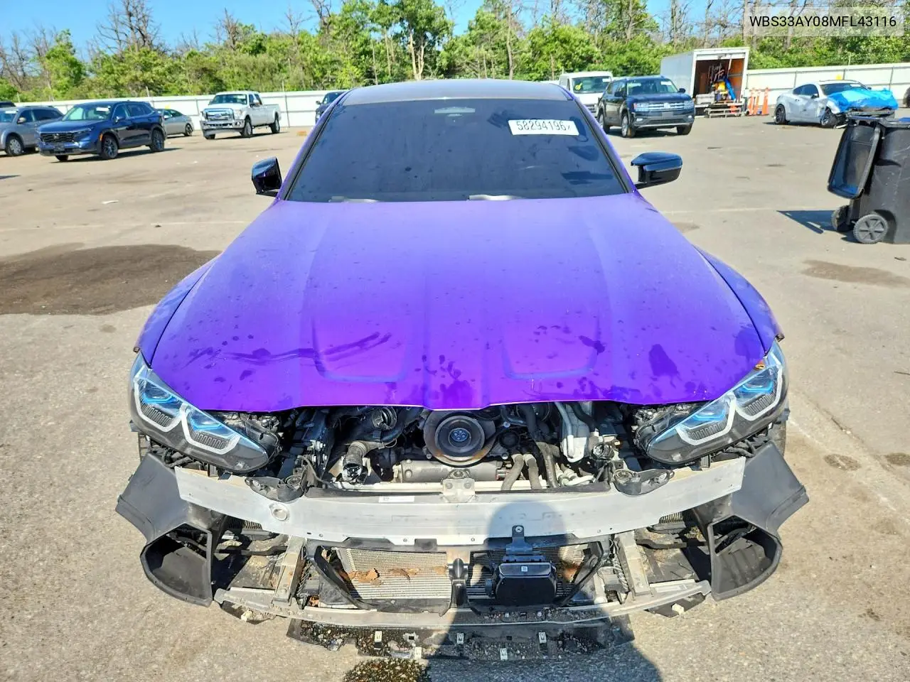 2021 BMW M3 Competition VIN: WBS33AY08MFL43116 Lot: 58294196