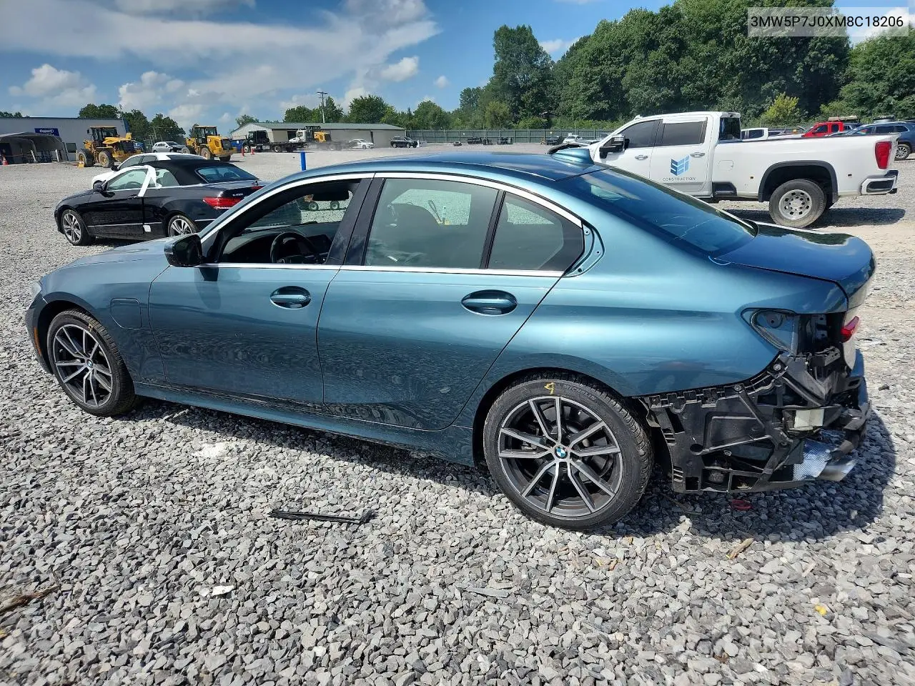2021 BMW 330E VIN: 3MW5P7J0XM8C18206 Lot: 61735196