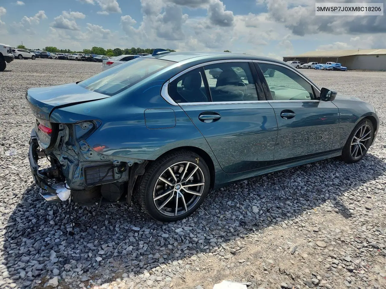 2021 BMW 330E VIN: 3MW5P7J0XM8C18206 Lot: 61735196