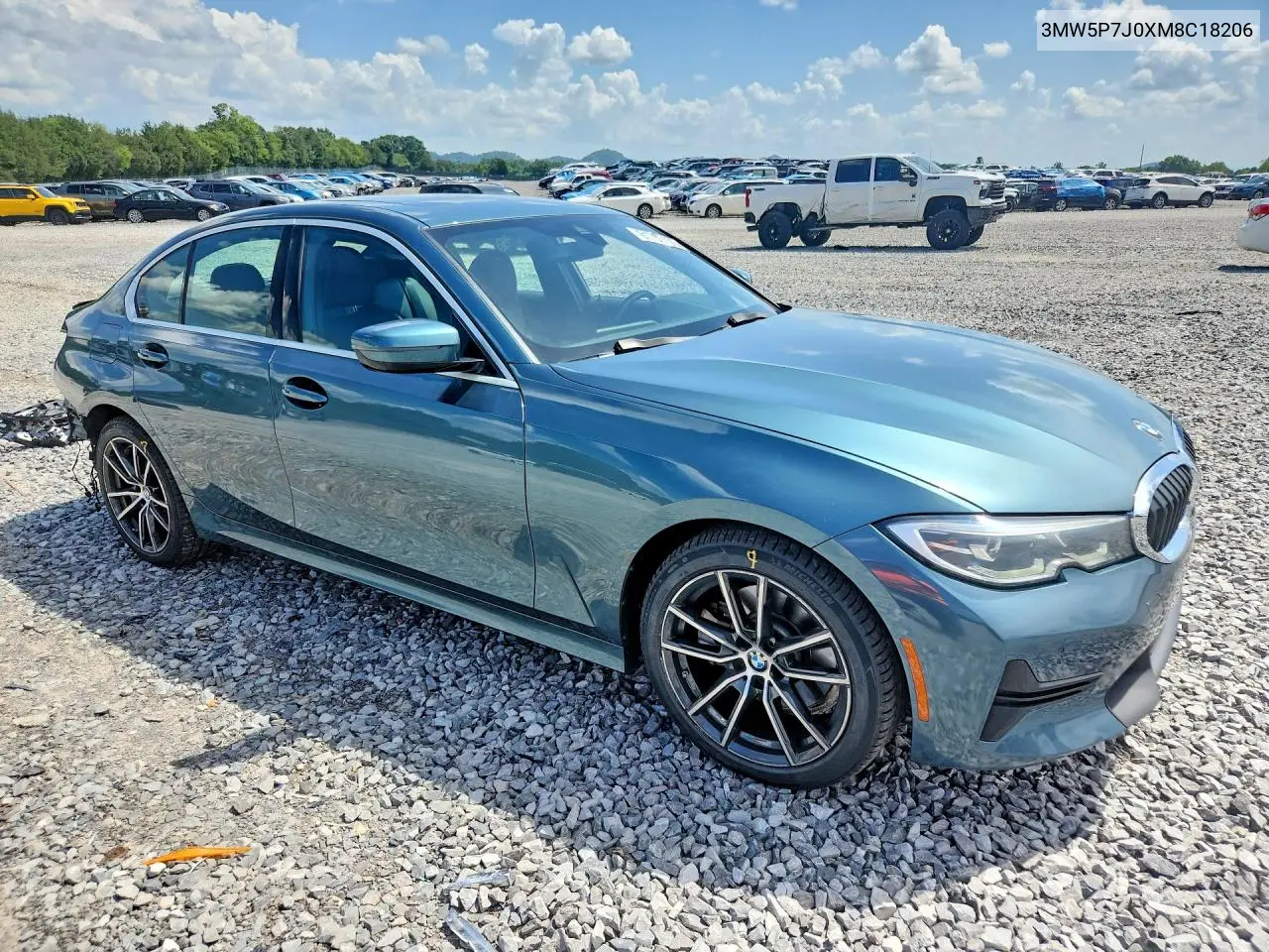 2021 BMW 330E VIN: 3MW5P7J0XM8C18206 Lot: 61735196