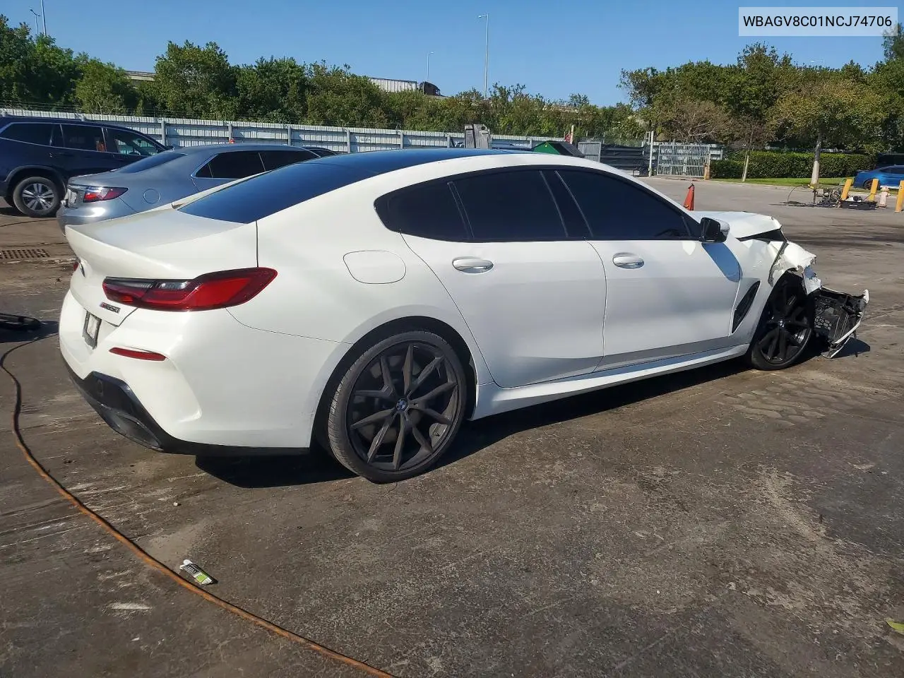 2022 BMW M850Xi VIN: WBAGV8C01NCJ74706 Lot: 46842246